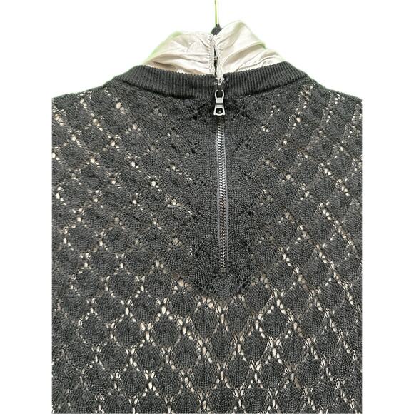 ALICE + OLIVIA Gin Pointelle Lace Wool Blend Mini Black Dress Size medium - Picture 9 of 16